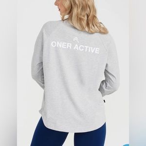Oner Active Graphic Oversized Long Sleeve Tee Silver Marl